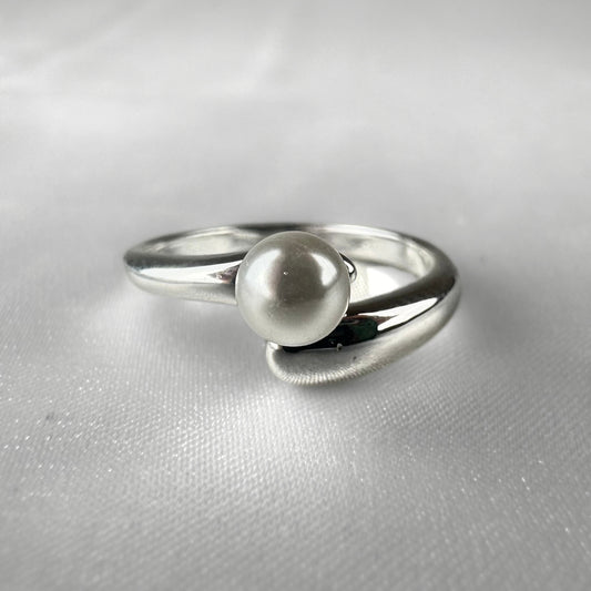 Adjustable Silver Freshwater Pearl Wrap Ring