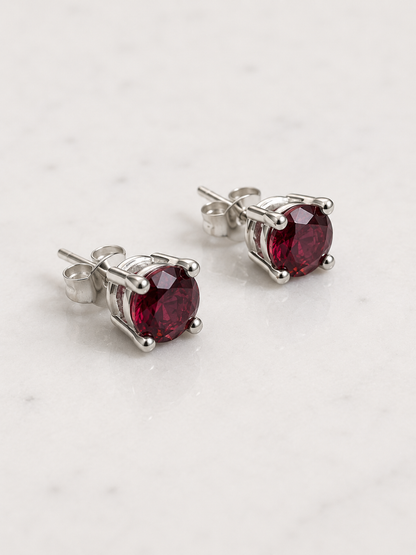 Silver Round Crystal Stud 4mm