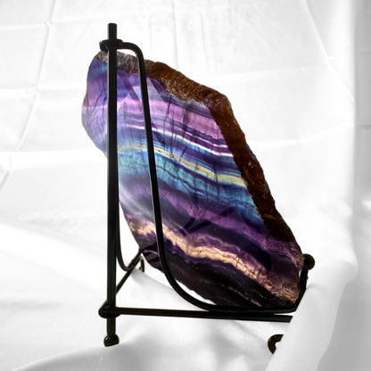 Rainbow Fluorite Slab with Stand - A