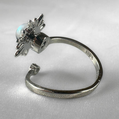 Iridescent Sun Silver  Adjustable Spinner Ring