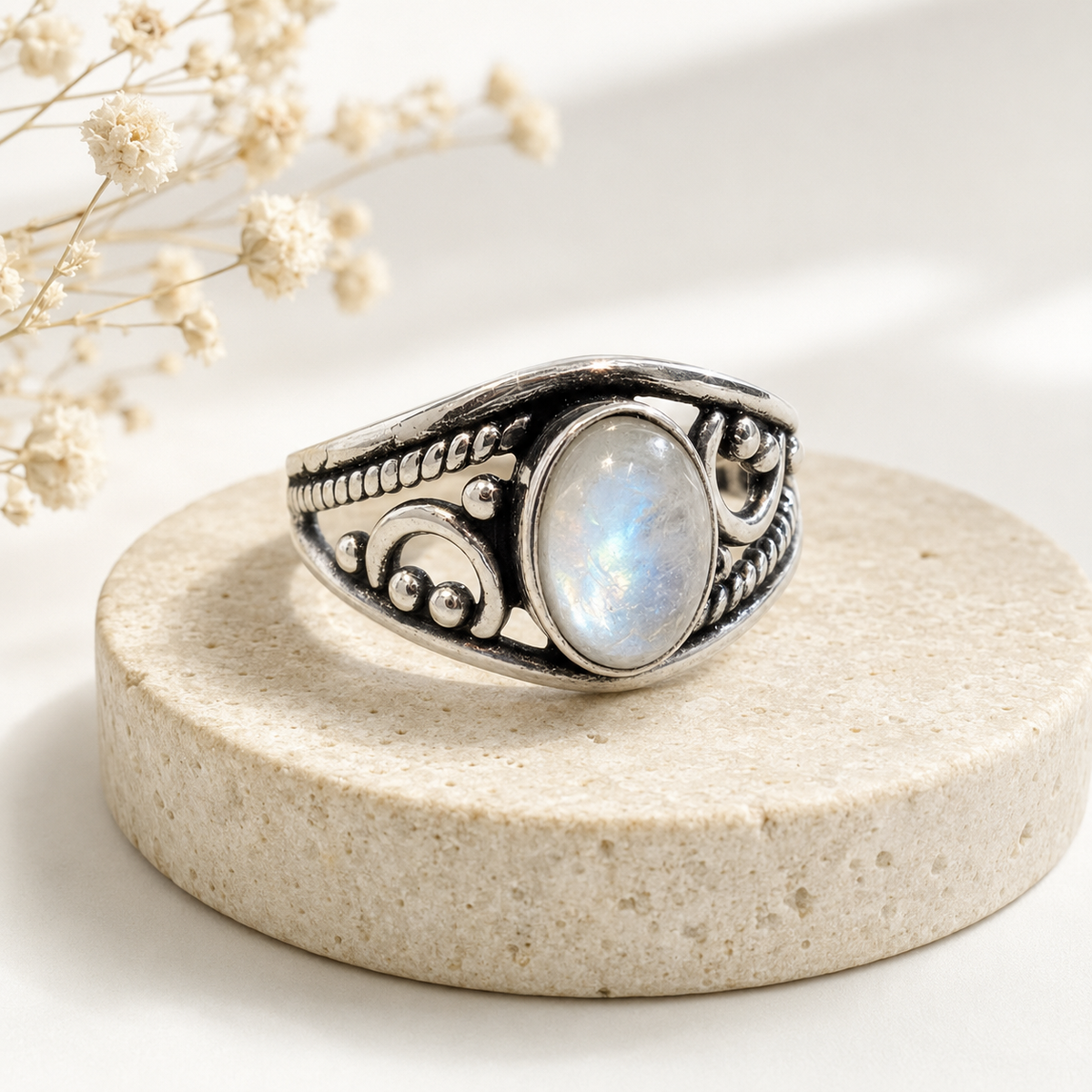 NEW Oval Patterned Marquise Silver Plated Rings