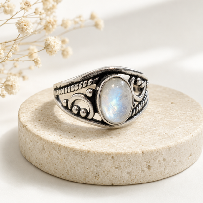 NEW Oval Patterned Marquise Silver Plated Rings