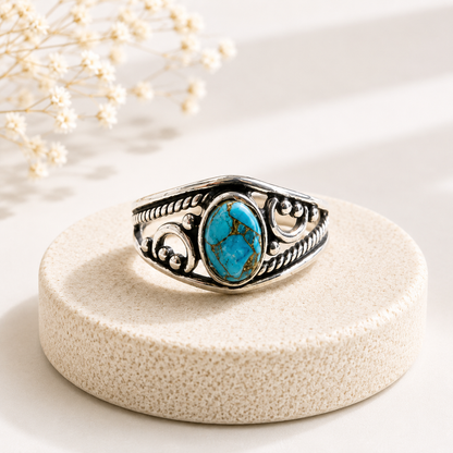 NEW Oval Patterned Marquise Silver Plated Rings