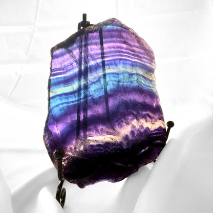 Rainbow Fluorite Slab with Stand - A