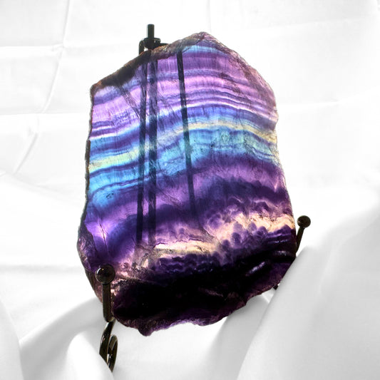 Rainbow Fluorite Slab with Stand - A