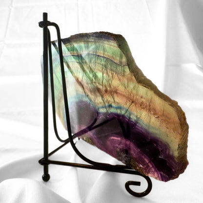 Rainbow Fluorite Slab with Stand - C