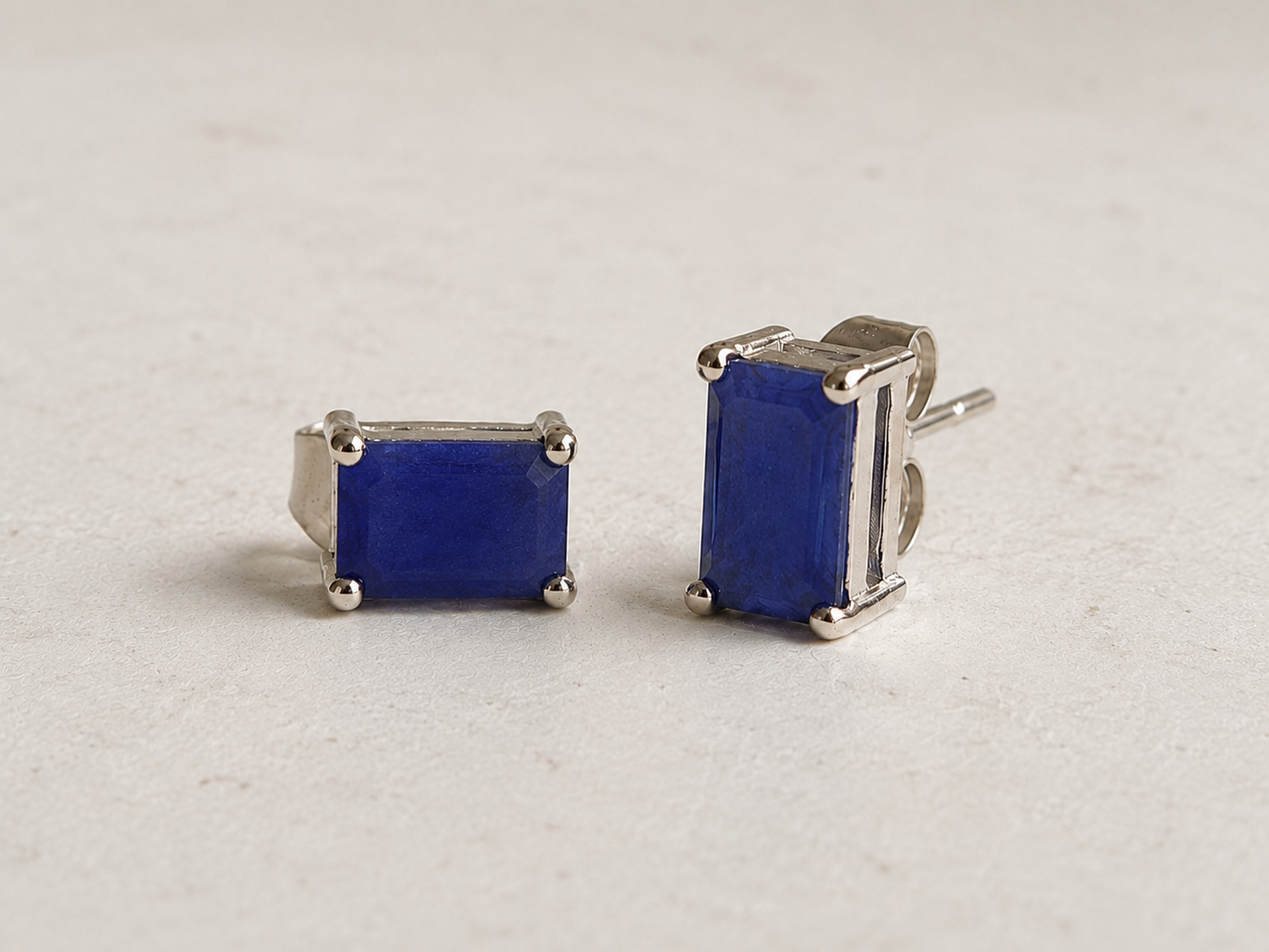 Silver Rectangle Crystal Stud