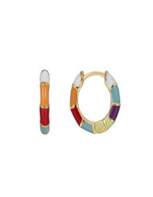 Colourful Enamel Huggie Hoops