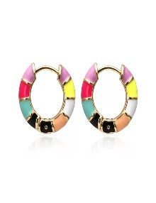 Colourful Bright Enamel Huggie Hoops