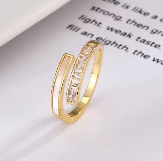 Zircon Gold Plated Wrap Ring