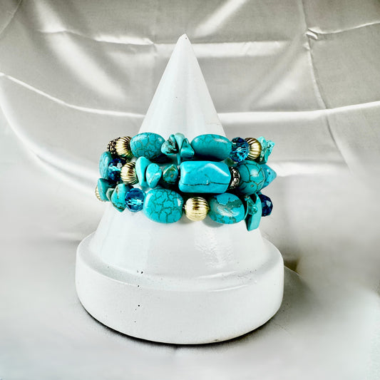Light Blue Spiral Bracelet
