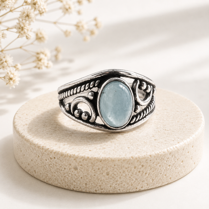 NEW Oval Patterned Marquise Silver Plated Rings