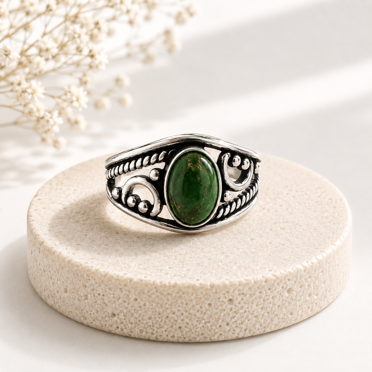 NEW Oval Patterned Marquise Silver Plated Rings