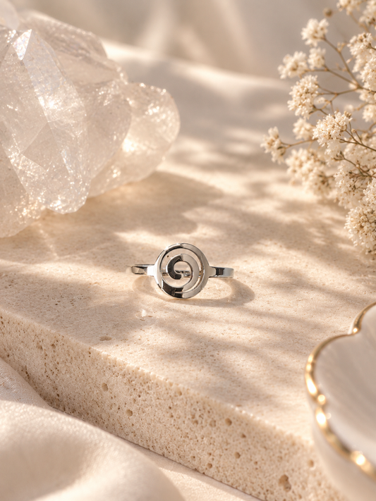 Silver plated Spiral Ring