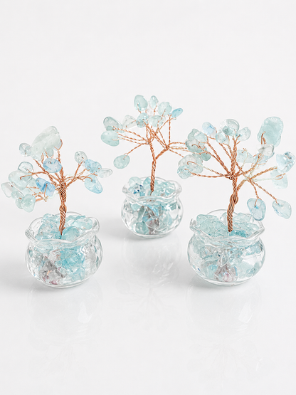 Aquamarine Mini Crystal Gem Tree