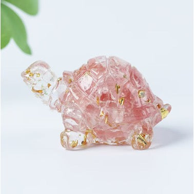 Resin Turtle - Rose Quartz
