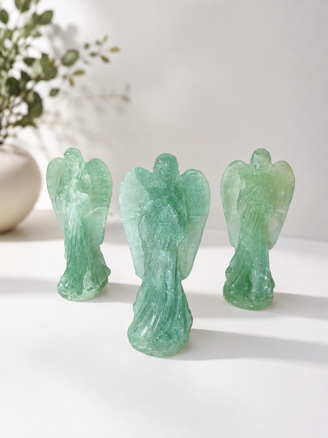 Fluorite Angel Mary Carving