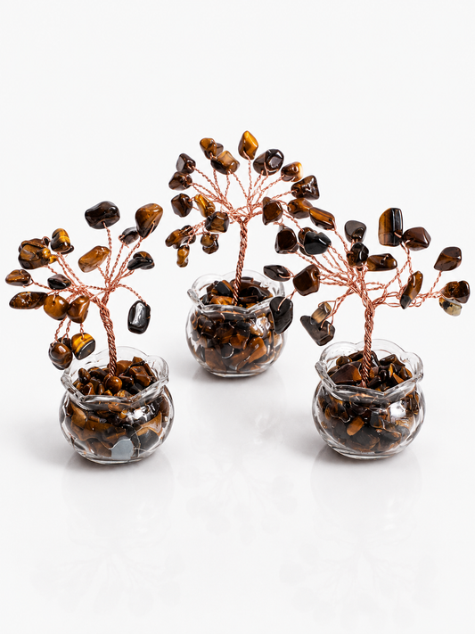Golden Tigers Eye Mini Crystal Gem Tree