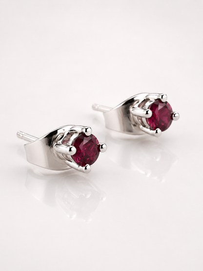 Silver Round Crystal Stud 3mm