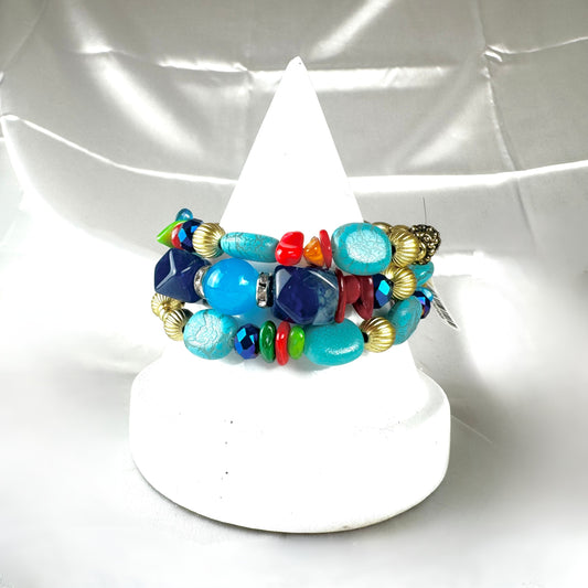 Blue Multi Spiral Bracelet