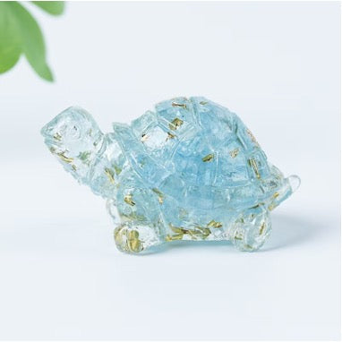 Resin Turtle - Blue/Gold