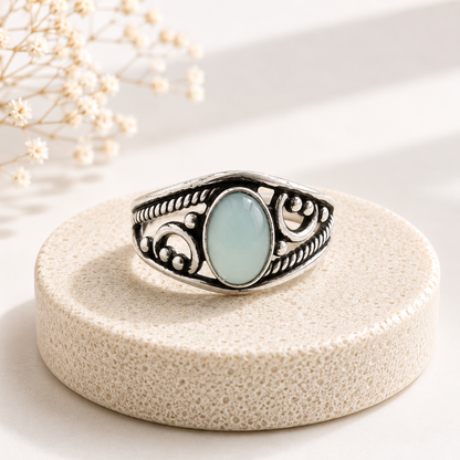 NEW Oval Patterned Marquise Silver Plated Rings