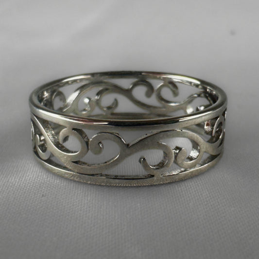 Silver Stainless Steel Celtic Filigree Ring