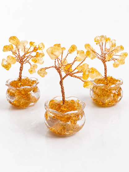 Yellow Agate Mini Crystal Gem Tree