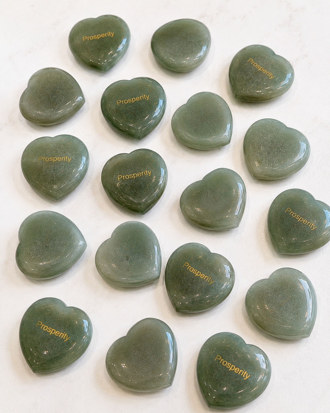 Engraved Crystal Heart Thumbstones