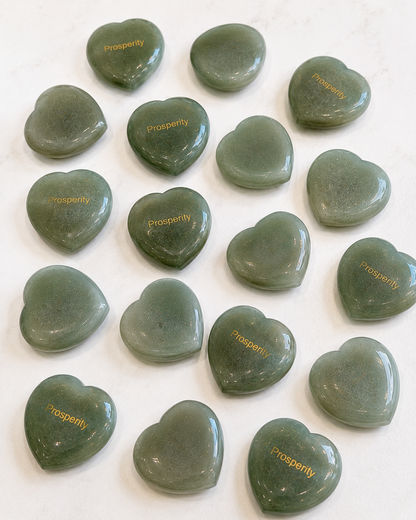 Engraved Crystal Heart Thumbstones