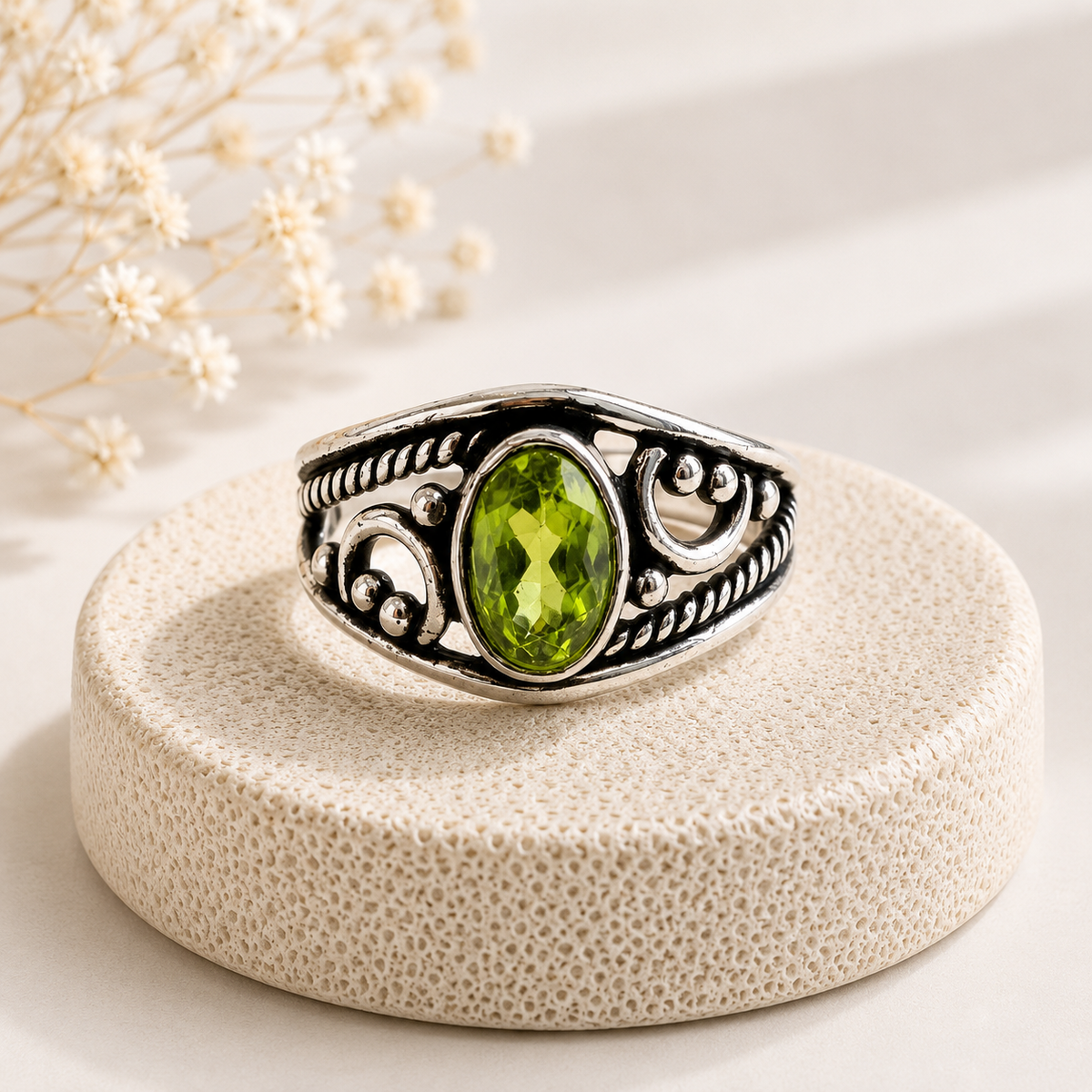 NEW Oval Patterned Marquise Silver Plated Rings