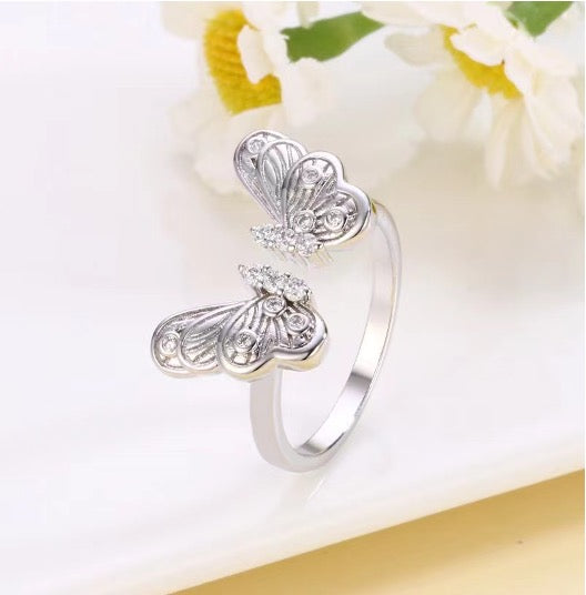 Large Open Butterfly Ring