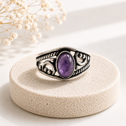 NEW Oval Patterned Marquise Silver Plated Rings