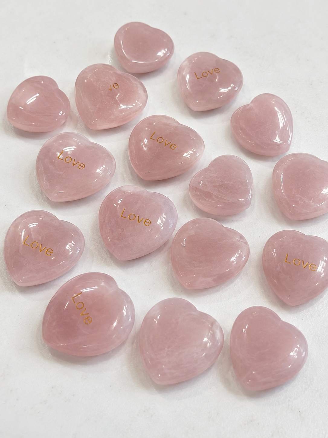 Engraved Crystal Heart Thumbstones