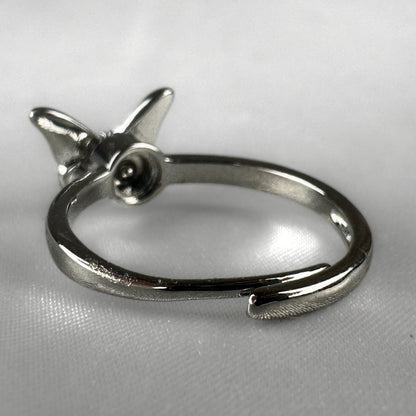 Blue Butterfly Silver  Adjustable  Spinner Ring
