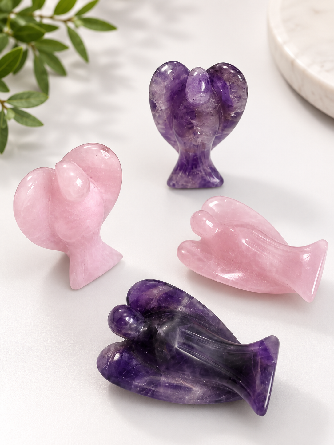 Crystal Angel Carvings - 2"