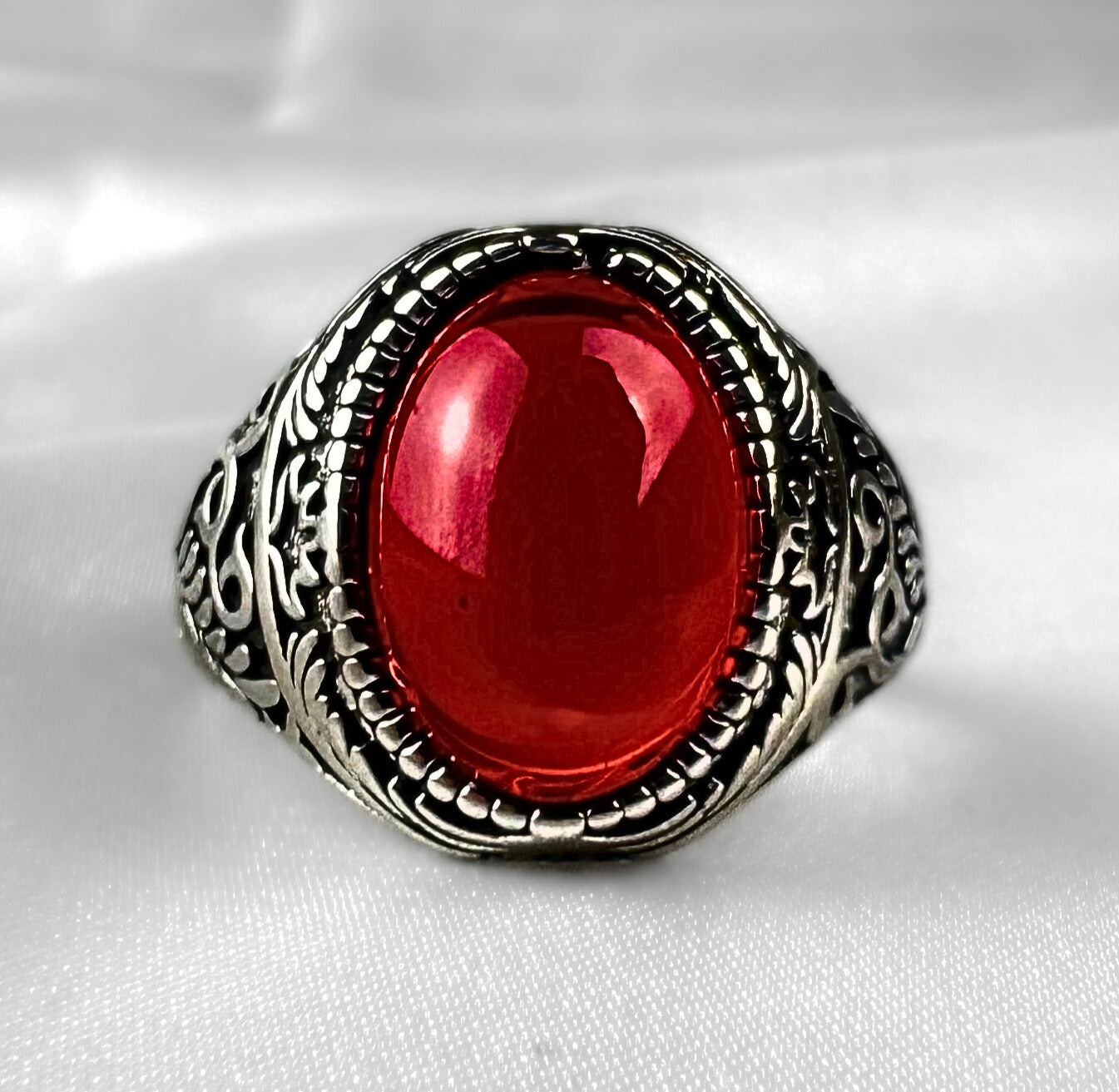 Celtic Aura Red Signet ring