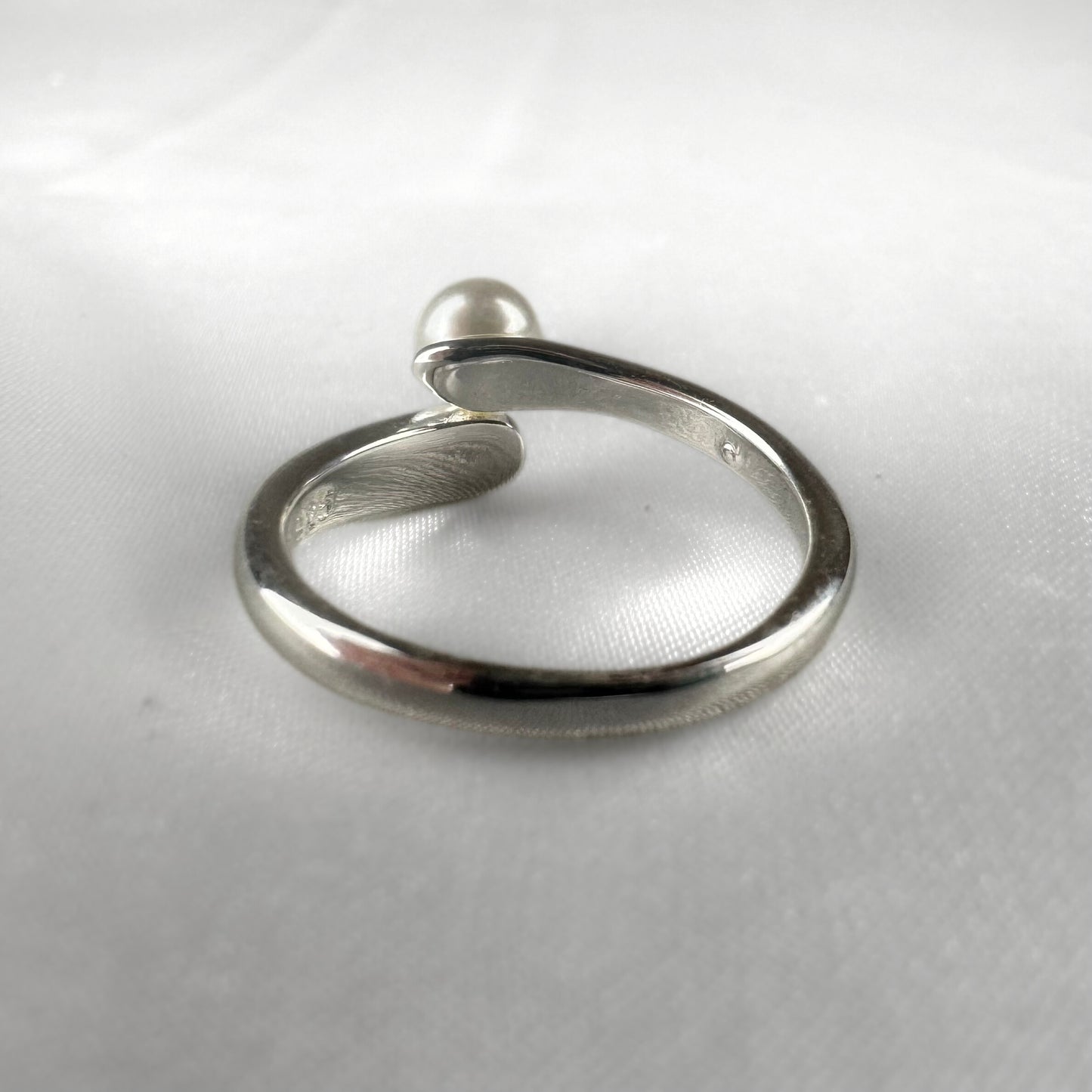 Adjustable Silver Freshwater Pearl Wrap Ring