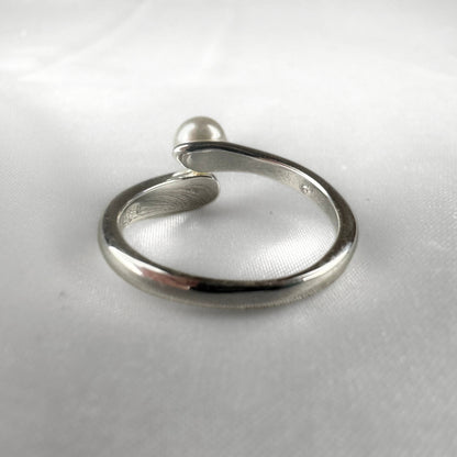 Adjustable Silver Freshwater Pearl Wrap Ring