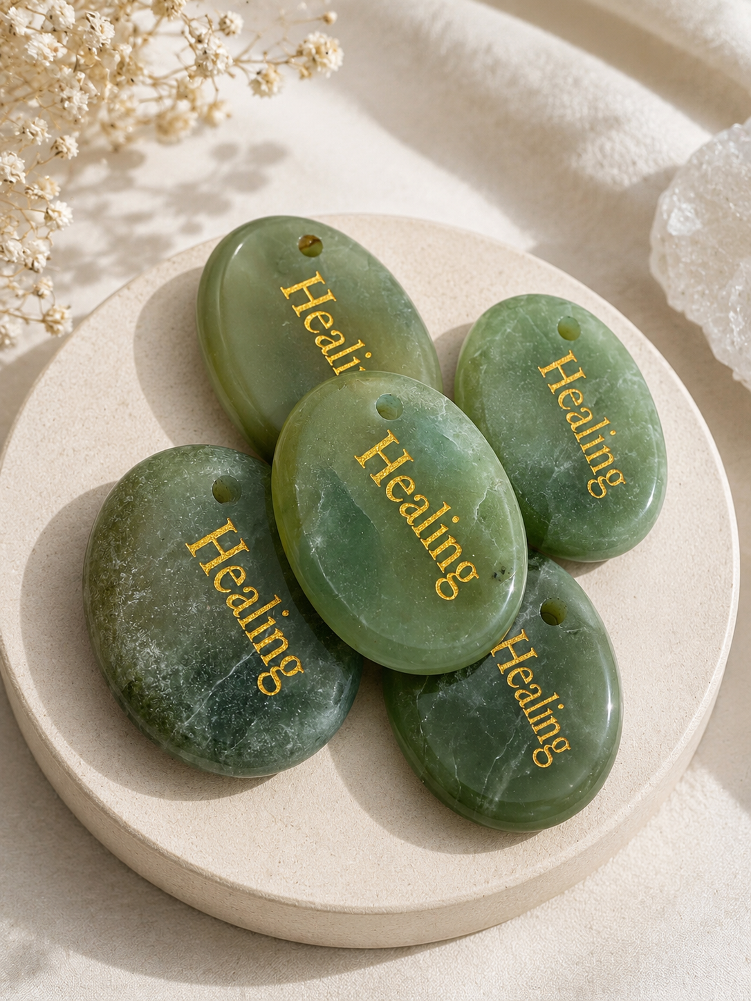 Engraved Crystal Thumbstone