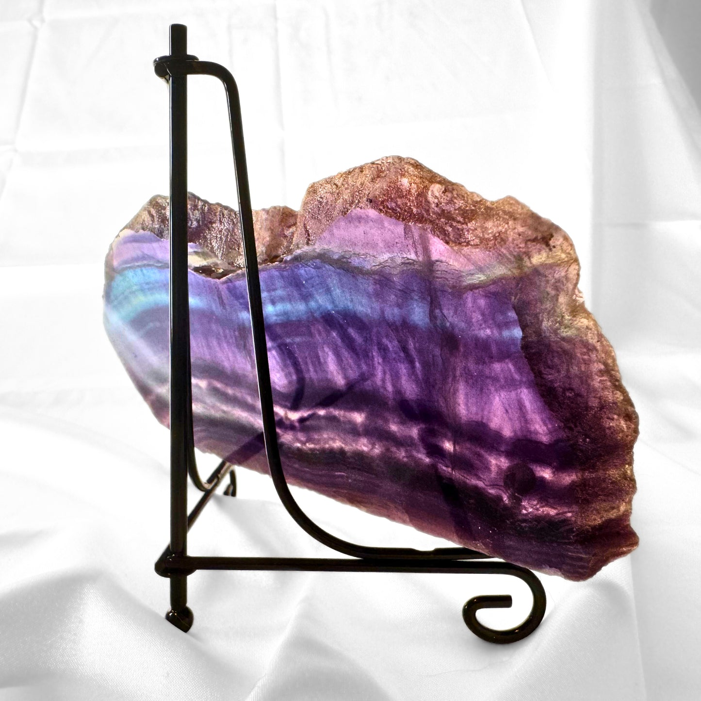 Rainbow Fluorite Slab with Stand - B