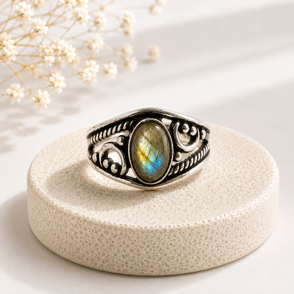 NEW Oval Patterned Marquise Silver Plated Rings
