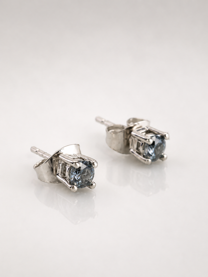 Silver Round Crystal Stud 3mm