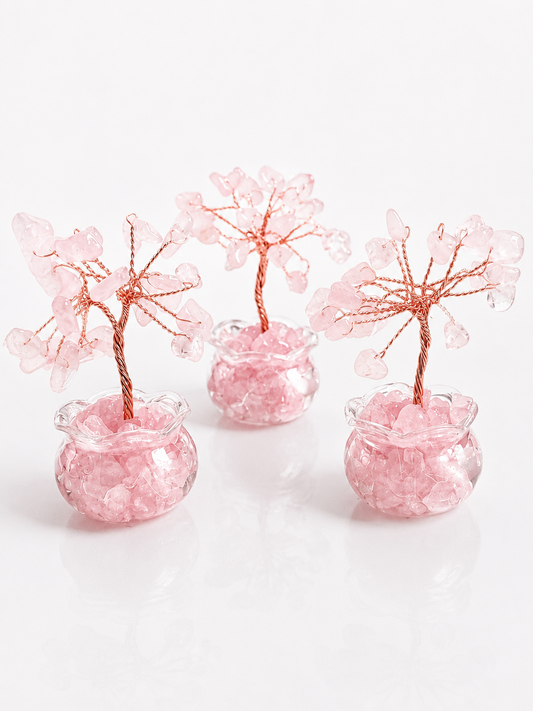 Rose Quartz Mini Crystal Gem Tree