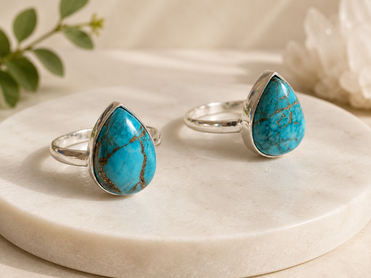 NEW Large Teardrop Crystal Silver Plated Rings