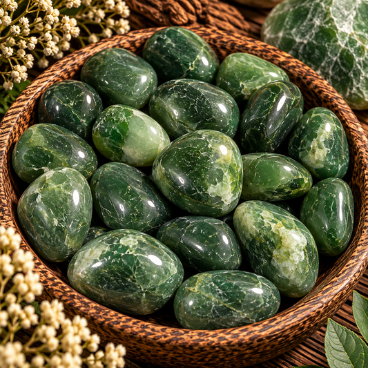Dark Green Jade Tumblestones