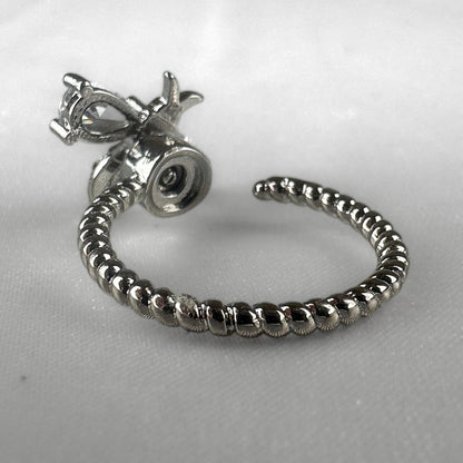 Adjustable Silver Bee Spinner Ring
