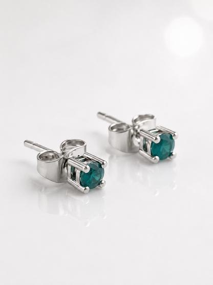 Silver Round Crystal Stud 3mm
