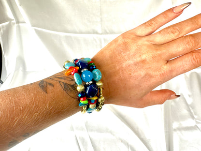 Blue Multi Spiral Bracelet