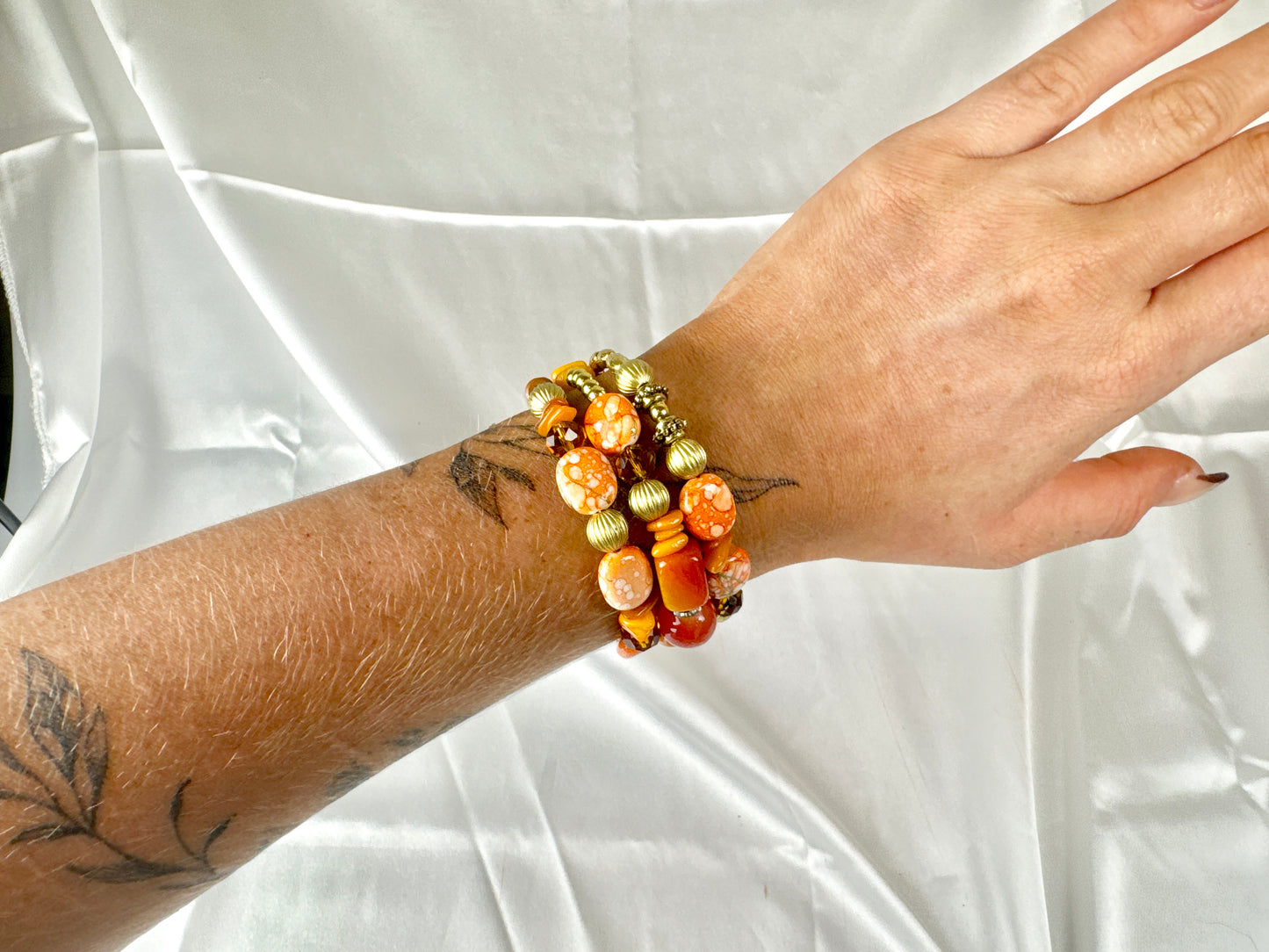 Orange Spiral Bracelet